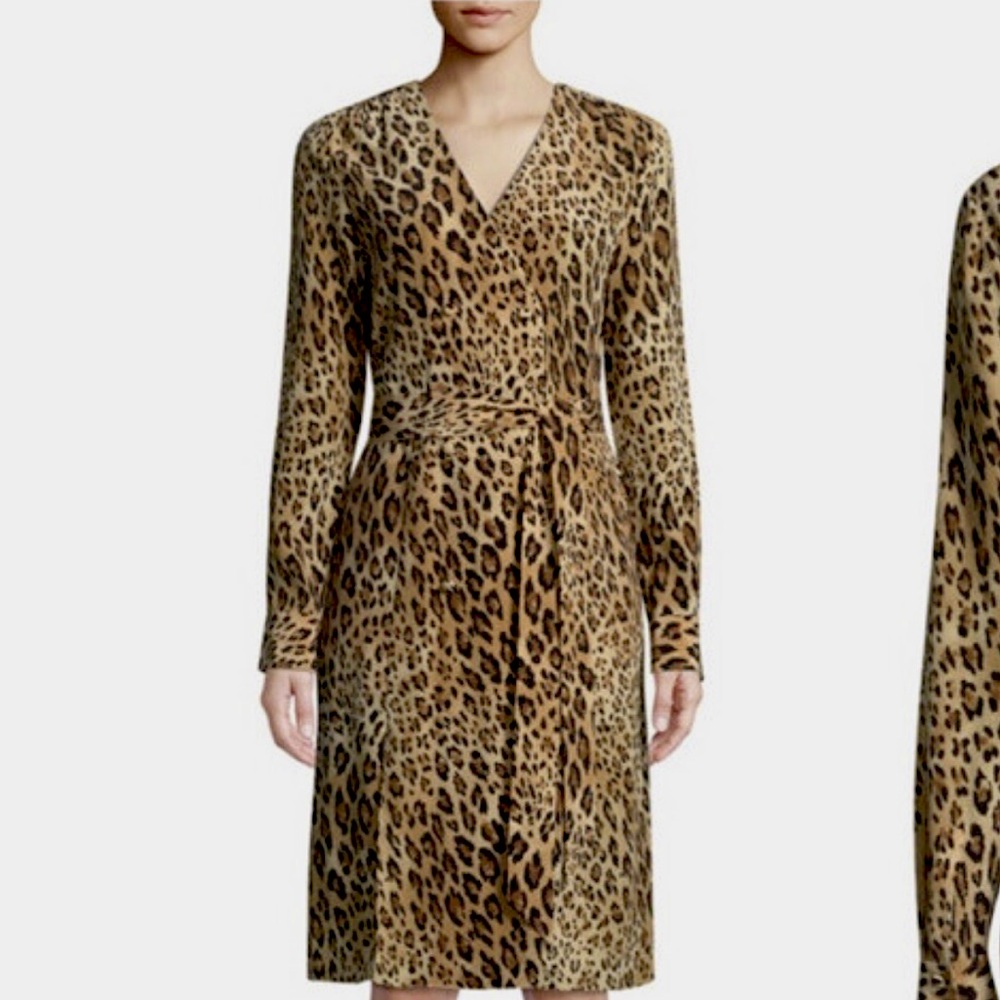 FRAME 100% Silk Leopard Dress Medium
